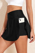 High Waisted Tulip Hem Side Pocket Active Skort