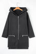 Casual Stretch Zip Up Hooded Coat