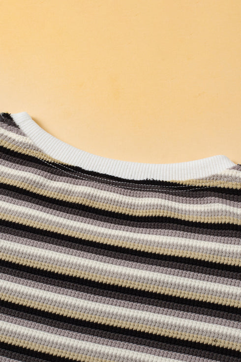 Striped Tassel Detail Tee And Wide Leg Pant Sets