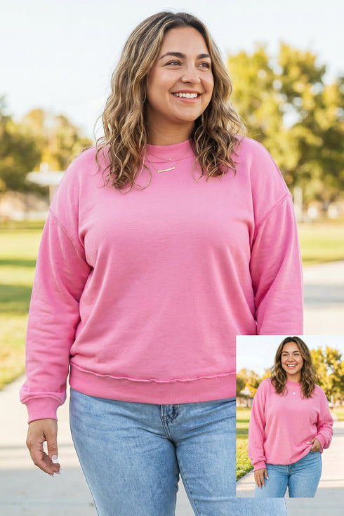 Reversible Double Wear Exposed Seam Detail Sweatshirt