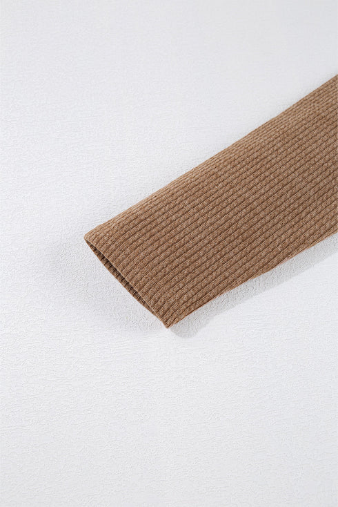 Casual Textured Corduroy Long Sleeve Button Down Jacket