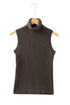 Western Ribbed Knit High Neck Slim Fit Sweater Vest