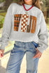 Polyester Wwjd Graphic Mock Neck Oversized Sweatshirt