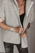 High Neck Zipper Knit Short Sleeve Sweater
