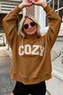 Stay Salty Embroidered Long Sleeve Mock Neck Shift Pullover Sweatshirt