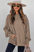 Textured Drop Shoulder Round Neck Pullover Sweatshirt
