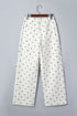 Polka Dot Print Scalloped Patch Pocket Cotton Shift Pants