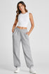 Cotton Polyester Blend Crisscross Elastic Waist Pants