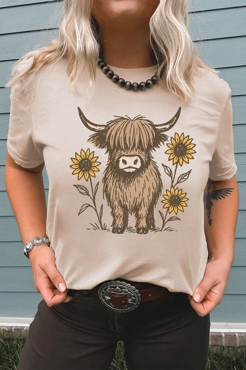 Highland Cow Western Southern Belle Graphic Tee