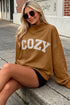 Stay Salty Embroidered Long Sleeve Mock Neck Shift Pullover Sweatshirt