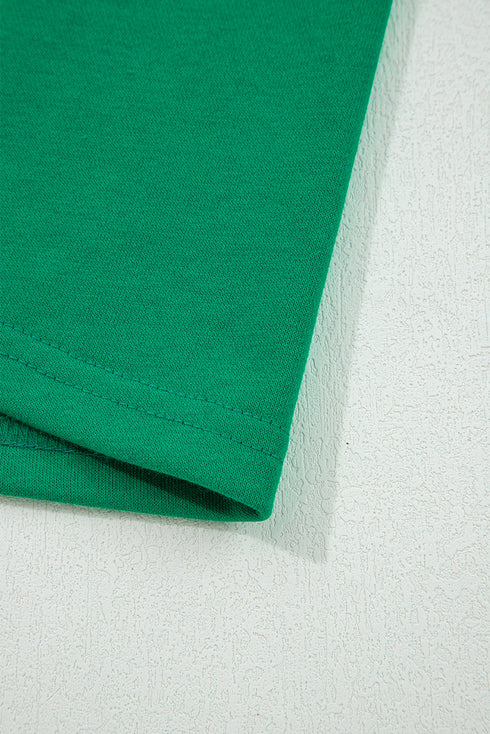 Contrast Trim Crewneck Pullover Mini Skirt Two Piece Dress