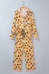 Pumpkin Print Two Piece Long Sleeve Lounge Set