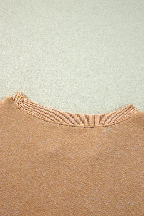 Oversized Mineral Wash Graphic Print Split Hem Sweatshirt
