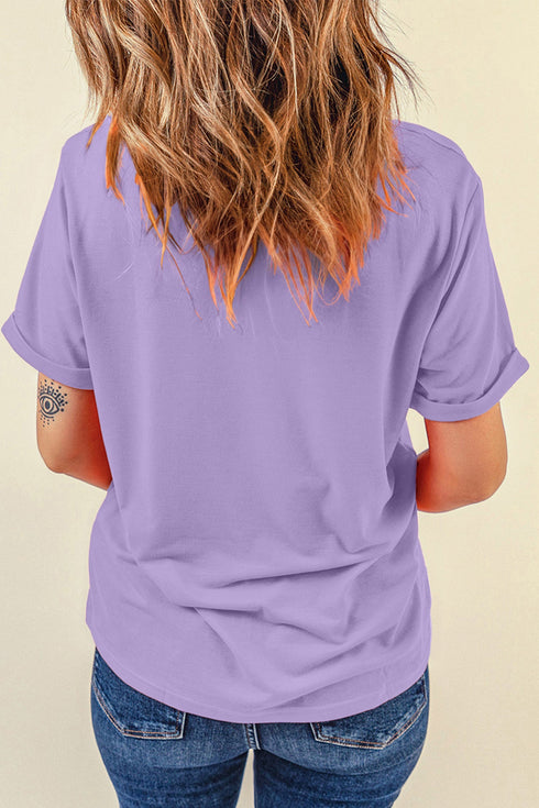 Spooky Ghost Letter Print Round Neck Graphic Tee
