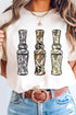 Camo Pattern Graphic Round Neck Statement Tee