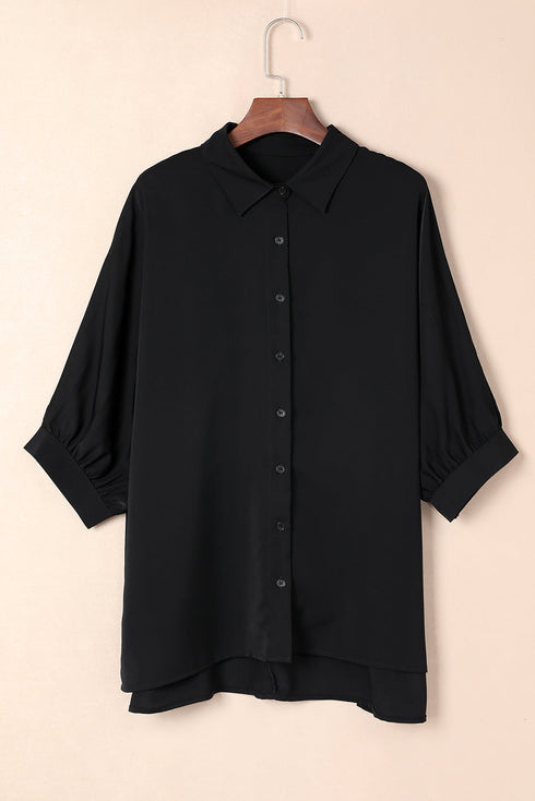 3/4 Puff Sleeve Oversize Shirt
