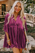 3/4 Sleeve Tunic Babydoll Velvet Shirt
