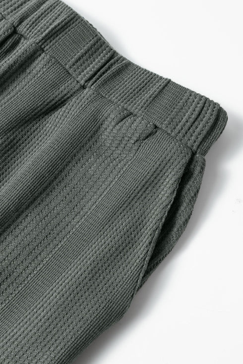 Textured Ribbed Ruffle Tank Top Wide Leg Pant Set