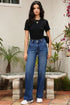 Double Button Zip Fly Wide Straight Leg Jeans