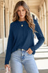 Exposed Seam Detail Crew Neck Long Sleeve Top