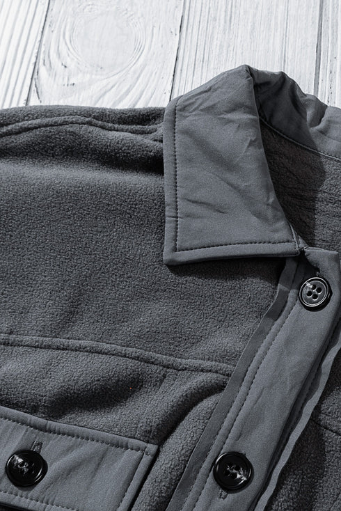 Exclusive Casual Turn Down Collar Buttoned Shirt Jacket