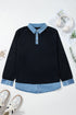 V Shaped Neck Opening Long Sleeve Top