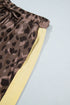Leopard Print Long Sleeve V Neck Wide Leg Pant Set
