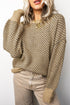 Geometric Print Drop Shoulder Round Neck Long Sleeve Sweater