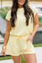 Solid Comfy Tee And Drawstring Lounge Short Set
