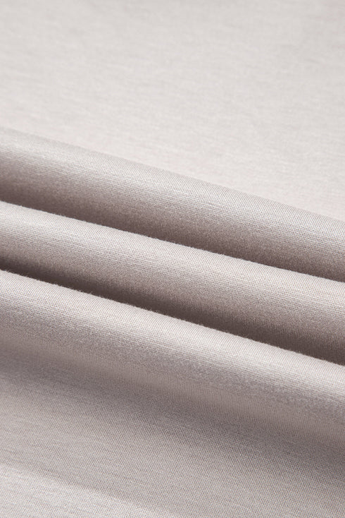 Solid Drop Shoulder Pullover Drawstring Mini Skirt Two Piece Dress