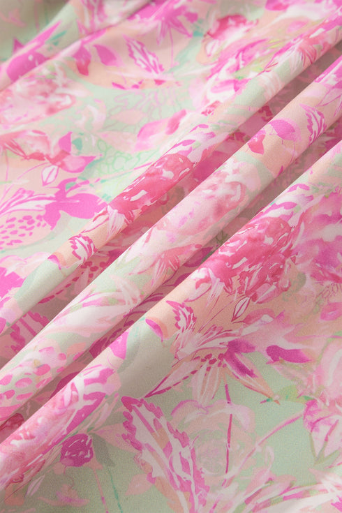 Southern Belle Floral Ribbon Knot Puff Sleeve Blouse