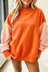 Mock Neck Plaid Pattern Sleeve Loose Tunic Sweatshirt