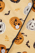 Pumpkin Face Print Ruffle Long Sleeve Two Piece Lounge Set