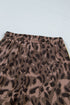 Leopard Print Long Sleeve V Neck Wide Leg Pant Set