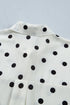 Polka Dot Print Loose Fit Dolman Sleeve Shirt