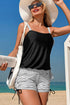 Blouson Square Neck Ruched Side Tie Tankini Set