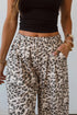 Leopard Print Wide Leg Full Length Pants