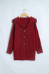 Oversized Fit Button Front Unpatterned Knit Cardigan