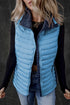 Plush Collar Quilted Zip Front Puffer Vest