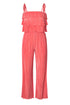 Solid Ruffle Tiered Cami Pleated Wide Leg Pant Sets