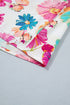 Floral Print Short Puff Sleeve Striped Trim V Neck Blouse