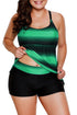 Striped Empire Waist Tankini Top With Boy Shorts