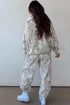 Abstract Print Long Sleeve Elastic Waist Pant Set