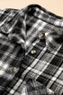 Plaid V Neck Long Sleeve Shift Shirt Jacket