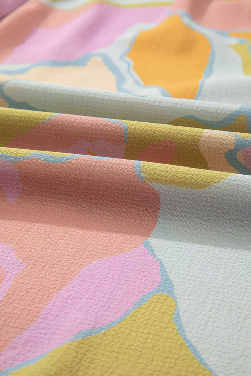 Abstract Print Hooded Long Sleeve Shift Dress