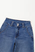 Double Button Zip Fly Wide Straight Leg Jeans