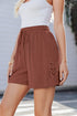 Lace Splicing Drawstring Elastic Waist Loose Linen Casual Shorts