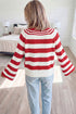 Striped V Neck Long Sleeve Shift Sweater