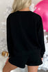 Casual Sequin Letter Print Pullover Short Sets