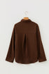 Decorative Button Cluster Tab Long Sleeve Satin Shirt